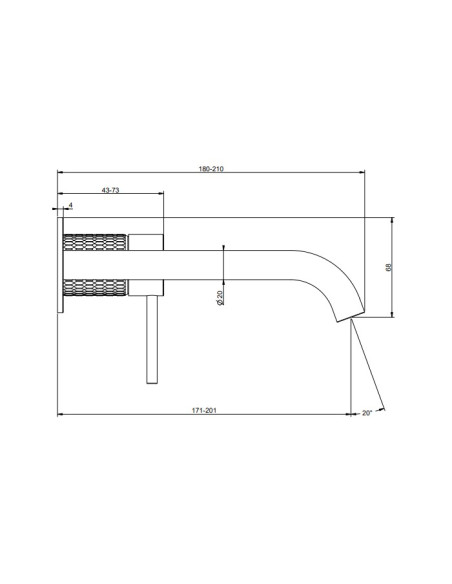 Miscelatore Gessi a incasso per lavabo canna lunga serie 316 Meccanica cod.54286 + 54198 con parte incasso - Kallea