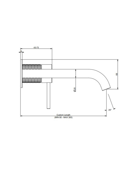 Miscelatore Gessi a incasso per lavabo canna lunghezza personalizzabile serie 316 Meccanica cod.54389 + 54198 con parte incas...