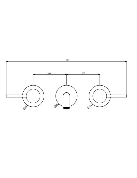 Miscelatore Gessi a parete 3 fori canna media per lavabo serie 316 Meccanica cod.54292 esterna cod.45089 incasso senza scaric...