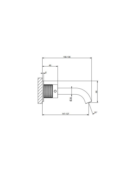 Miscelatore Gessi a parete 3 fori canna media per lavabo serie 316 Meccanica cod.54292 esterna cod.45089 incasso senza scaric...