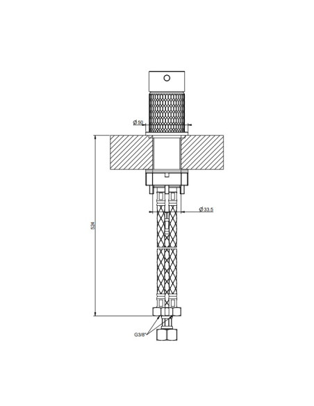 Comando Remoto lavabo Gessi serie 316 Meccanica cod.54205 - Kallea