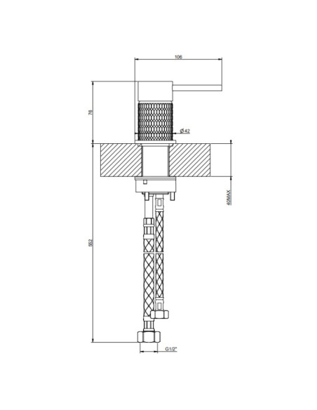 Comando Remoto lavabo Gessi serie 316 Meccanica cod.54205 - Kallea