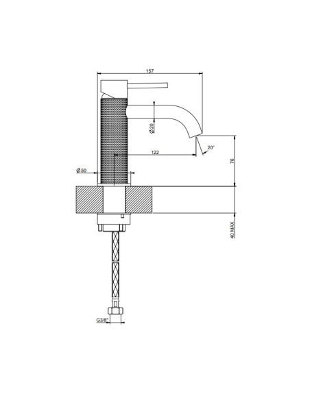 Miscelatore lavabo Gessi serie 316 Cesello cod.54402 con flessibili di collegamento - Kallea