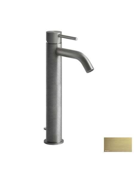 Miscelatore Lavabo alto Gessi serie 316 Cesello bocca corta cod.54404 con scarico e flessibili di collegamento - Kallea