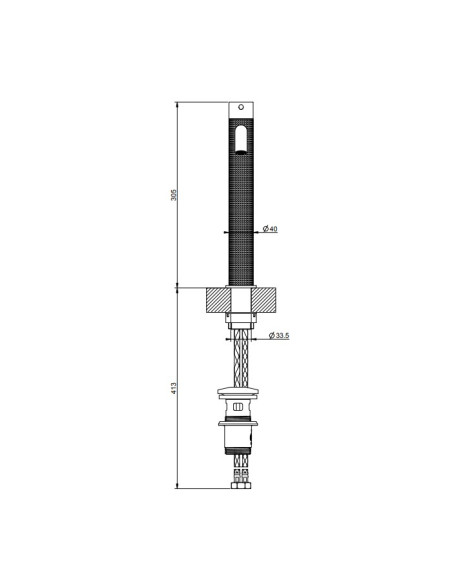 Miscelatore Lavabo alto Gessi serie 316 Cesello bocca lunga 54403 con scarico e flessibili di collegamento - Kallea