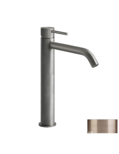 Miscelatore Lavabo alto Gessi serie 316 Cesello bocca lunga 54403 con scarico e flessibili di collegamento - Kallea