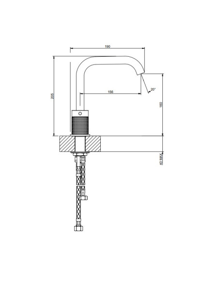 Miscelatore Lavabo medio Gessi serie 316 Cesello 3 fori cod.54412 con flessibili di collegamento - Kallea