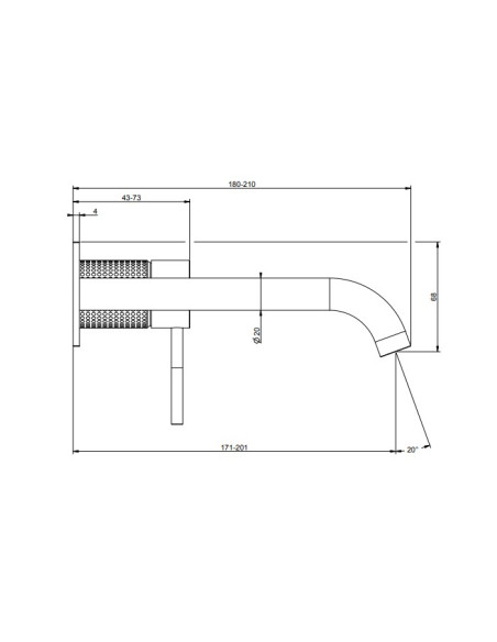 Miscelatore Gessi a incasso per lavabo canna lunga serie 316 Cesello cod.54490 + 54198 con parte incasso - Kallea