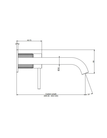 Miscelatore Gessi a incasso per lavabo canna lunghezza personalizzabile serie 316 Cesello cod.54484 + 54198 parte incasso - K...