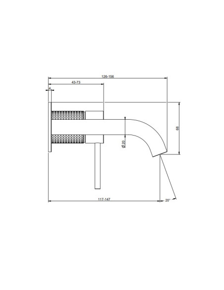 Miscelatore Gessi a incasso per lavabo canna media serie 316 Cesello cod.54483 + 54198 con parte incasso - Kallea