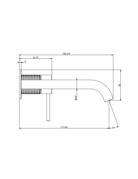 Miscelatore Gessi a incasso per lavabo canna lunga serie 316 Cesello cod.54486 + 54198 con parte incasso - Kallea