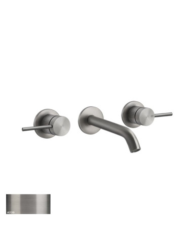 Miscelatore Gessi a parete 3 fori canna media per lavabo serie 316 Cesello cod.54492 esterna cod.45089 incasso senza scarico ...