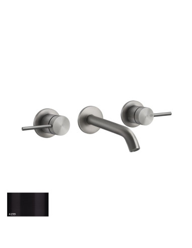 Miscelatore Gessi a parete 3 fori canna media per lavabo serie 316 Cesello cod.54492 esterna cod.45089 incasso senza scarico ...