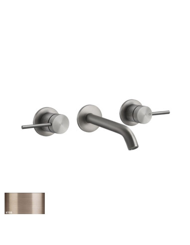 Miscelatore Gessi a parete 3 fori canna media per lavabo serie 316 Cesello cod.54492 esterna cod.45089 incasso senza scarico ...