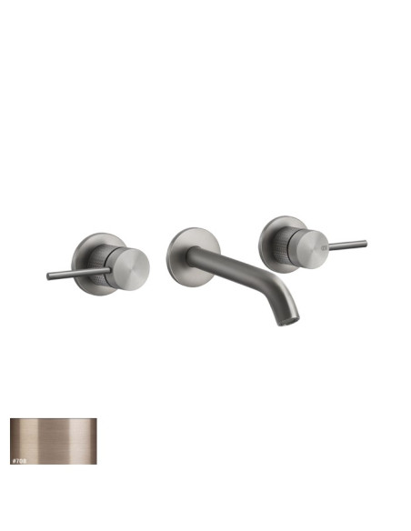 Miscelatore Gessi a parete 3 fori canna media per lavabo serie 316 Cesello cod.54492 esterna cod.45089 incasso senza scarico ...