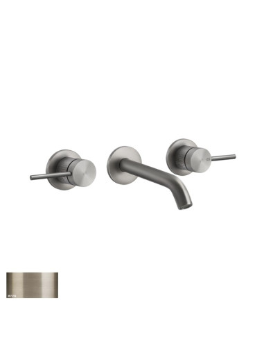 Miscelatore Gessi a parete 3 fori canna media per lavabo serie 316 Cesello cod.54492 esterna cod.45089 incasso senza scarico ...