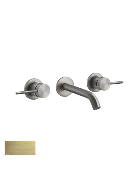 Miscelatore Gessi a parete 3 fori canna media per lavabo serie 316 Cesello cod.54492 esterna cod.45089 incasso senza scarico ...