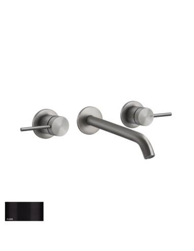 Miscelatore Gessi a parete 3 fori canna lunga per lavabo serie 316 Cesello cod.54494 esterna cod.45089 incasso senza scarico ...