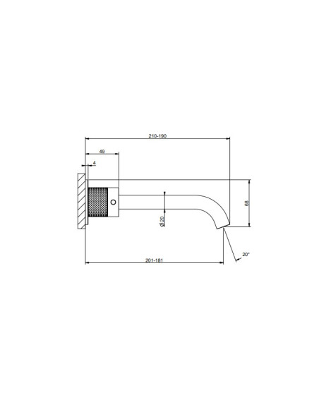 Miscelatore Gessi a parete 3 fori canna lunga per lavabo serie 316 Cesello cod.54494 esterna cod.45089 incasso senza scarico ...