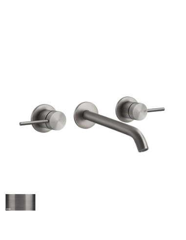 Miscelatore Gessi a parete 3 fori canna lunga per lavabo serie 316 Cesello cod.54494 esterna cod.45089 incasso senza scarico ...