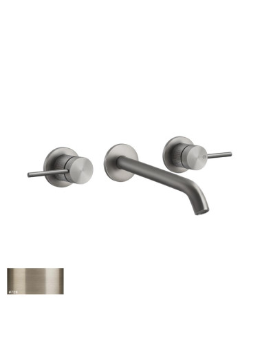 Miscelatore Gessi a parete 3 fori canna lunga per lavabo serie 316 Cesello cod.54494 esterna cod.45089 incasso senza scarico ...