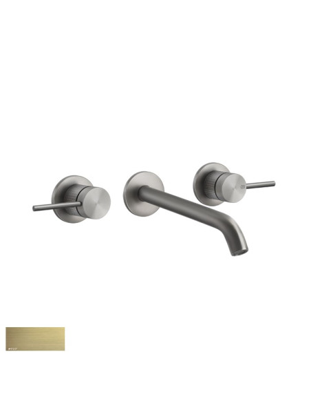 Miscelatore Gessi a parete 3 fori canna lunga per lavabo serie 316 Cesello cod.54494 esterna cod.45089 incasso senza scarico ...