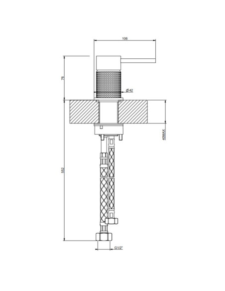 Comando Remoto lavabo Gessi serie 316 Cesello cod.54405 - Kallea