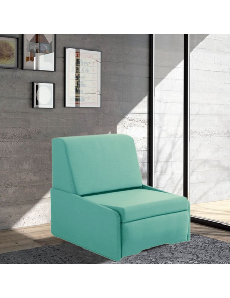 Poltrona letto estraibile Elly II colore verde acqua - Kallea