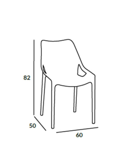 Sedia Bilros polipropilene tortora - Kallea