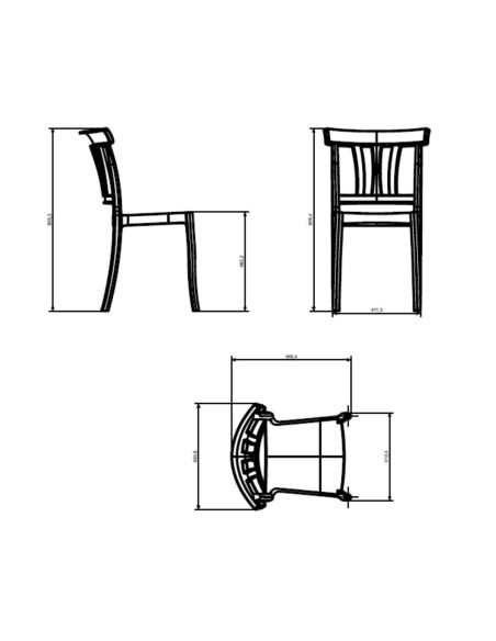 Sedia Cullen polipropilene tortora design classico - Kallea