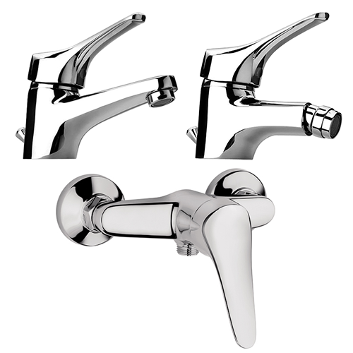 Set Rubinetti Piralla per lavabo e bidet con scarico automatico e v