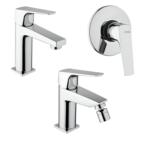 Set Rubinetti Piralla per lavabo e bidet con scarico automatico e d