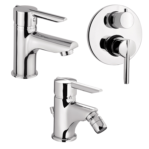 Set Rubinetti Piralla per lavabo e bidet con scarico automatico e d