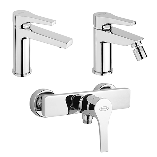 Set Rubinetti Jacuzzi per lavabo e bidet senza scarico e doccia incasso con  deviatore serie Light cromato